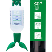 Actiomedic EYE CARE Augenspülstation TWIN Single I – zur Wandmontage, mit Piktogrammtafel und Spiegel