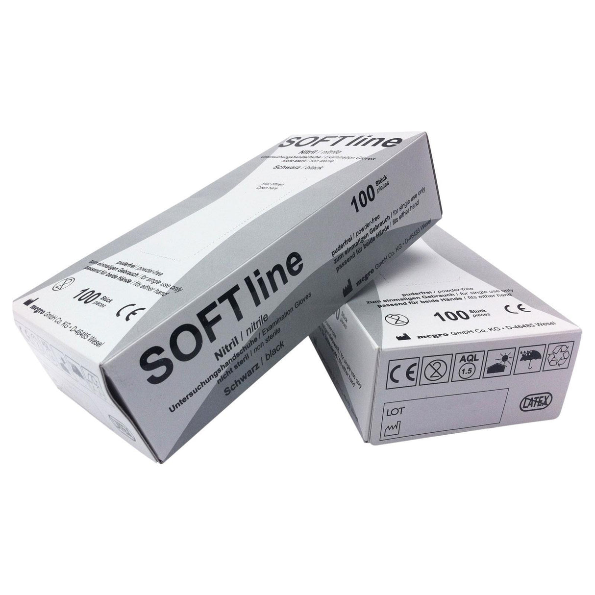 megro SOFTline Nitril Handschuhe schwarz Tattoo puderfrei 100 Stück