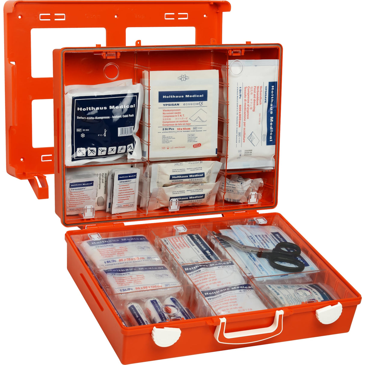 Holthaus Medical Erste-Hilfe-Koffer MULTI, orange, gefüllt nach DIN 13169
