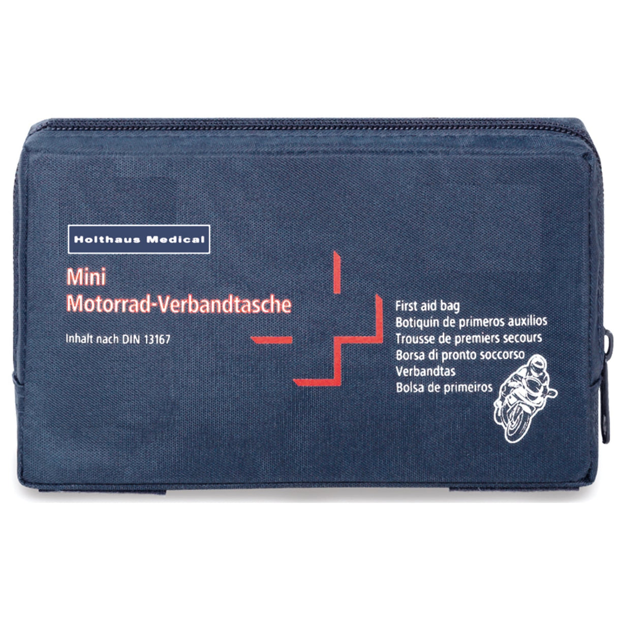 Holthaus Medical Mini Motorrad-Verbandtasche, gefüllt nach DIN 13167, blau