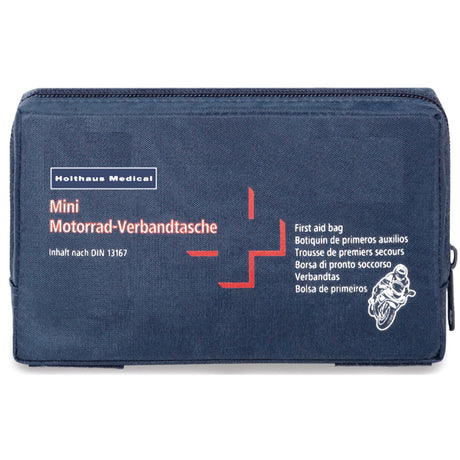 Holthaus Medical Mini Motorrad-Verbandtasche, gefüllt nach DIN 13167, blau
