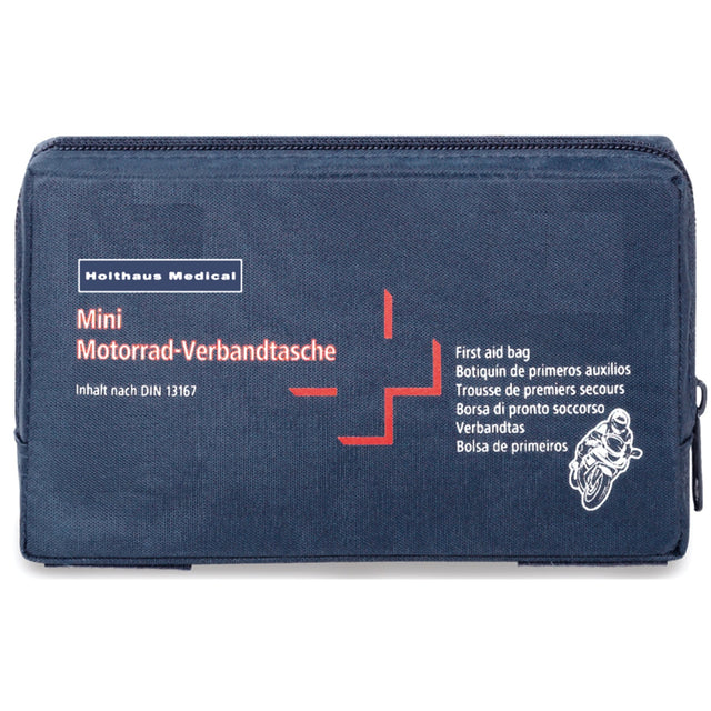 Holthaus Medical Mini Motorrad-Verbandtasche, gefüllt nach DIN 13167, blau