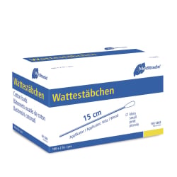 Meditrade Wattestäbchen, steril, Holz oder Kunststoff – einzeln zu 2 Stück verpackt