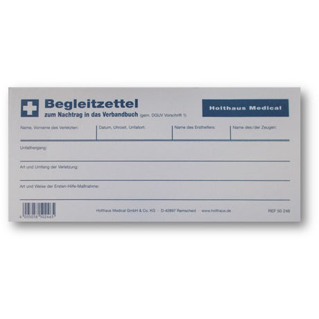 Holthaus Medical Begleitzettelblock, selbsthaftend, 25 Blatt