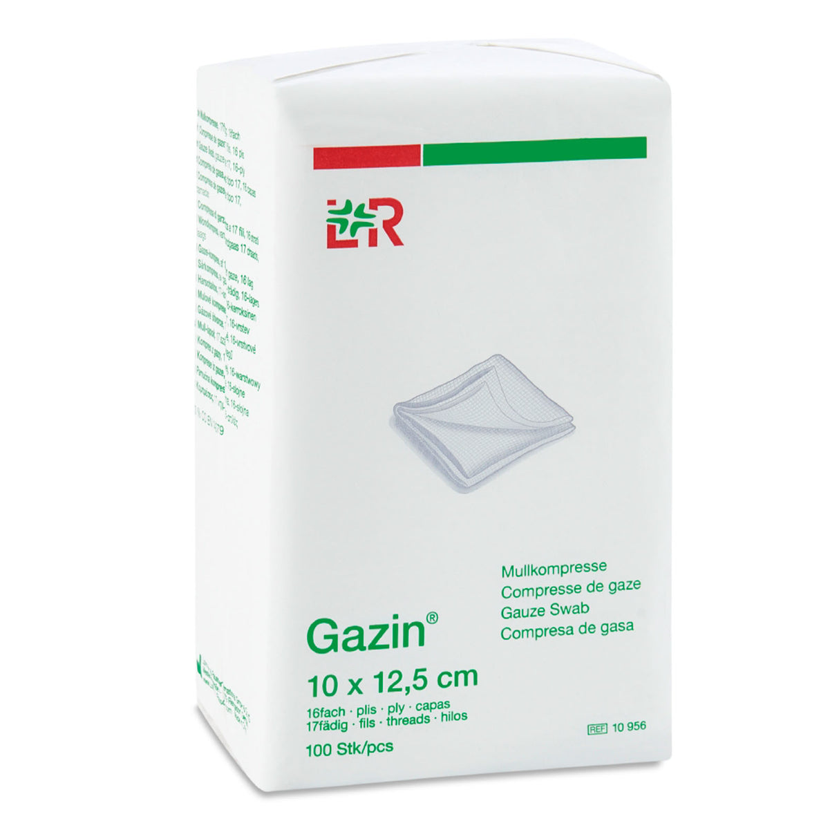 Lohmann Rauscher Gazin Mullkompresse  10x12,5cm, 16-fach, 17-fädig, 100 Stück