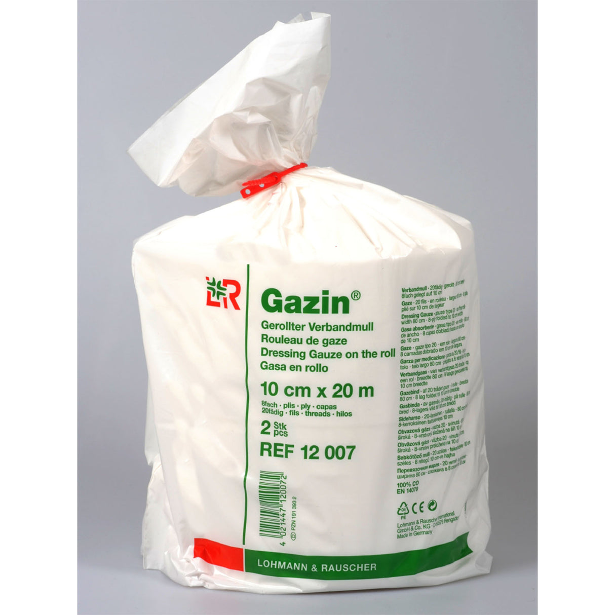 Lohmann Rauscher Gazin Verbandmull gerollt 8-fach 10 cm x 20 m 2 Stück