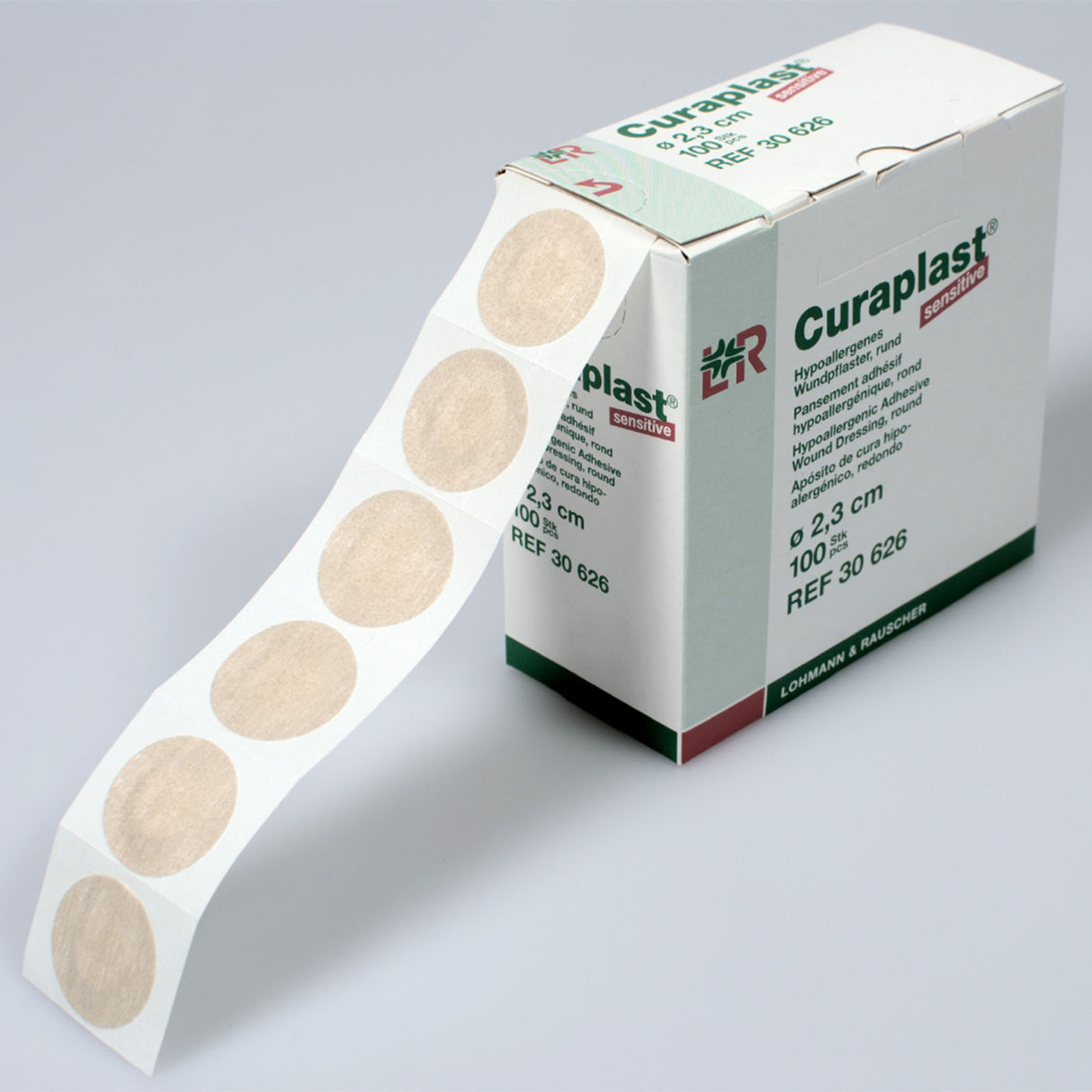Lohmann Rauscher Curaplast sensitive Pflasterstrips auf Rolle rund 100 Stück 2,3 cm