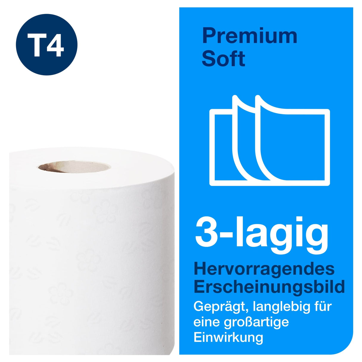 Tork Premium Kleinrollen Toilettenpapier T4, 3-lagig, weiß – Ansicht 7