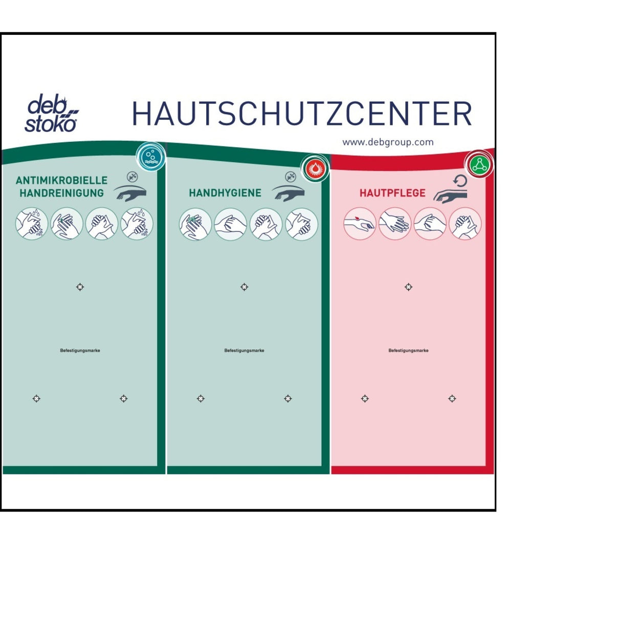 STOKO Handhygienecenter Spendertafel mit Befestigungsmaterial