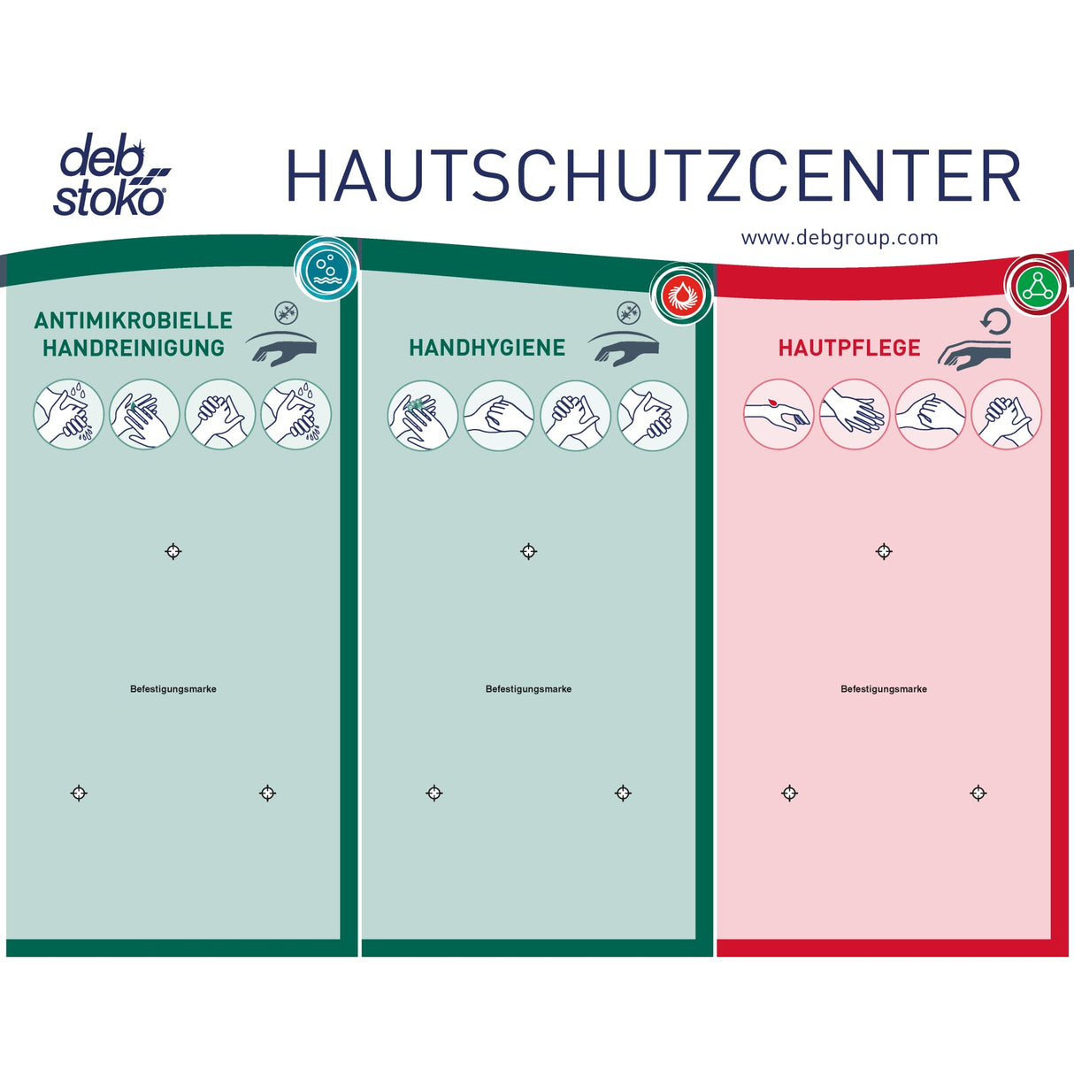 STOKO Handhygienecenter Spendertafel mit Befestigungsmaterial – Ansicht 2