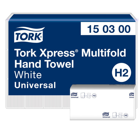 Tork Xpress Falthandtücher, 2-lagig, weiß, H2 – 20 x 34 cm