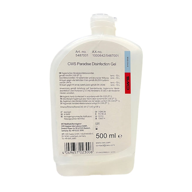 CWS Paradise Disinfection Gel, DUAL-System für Reinigung und Desinfektion, VAH-zertifiziert