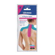 Lifemed Physio Tapes Schulter & Nacken - 1 Set = 2 x blau, 1 x pink, 1 x schwarz