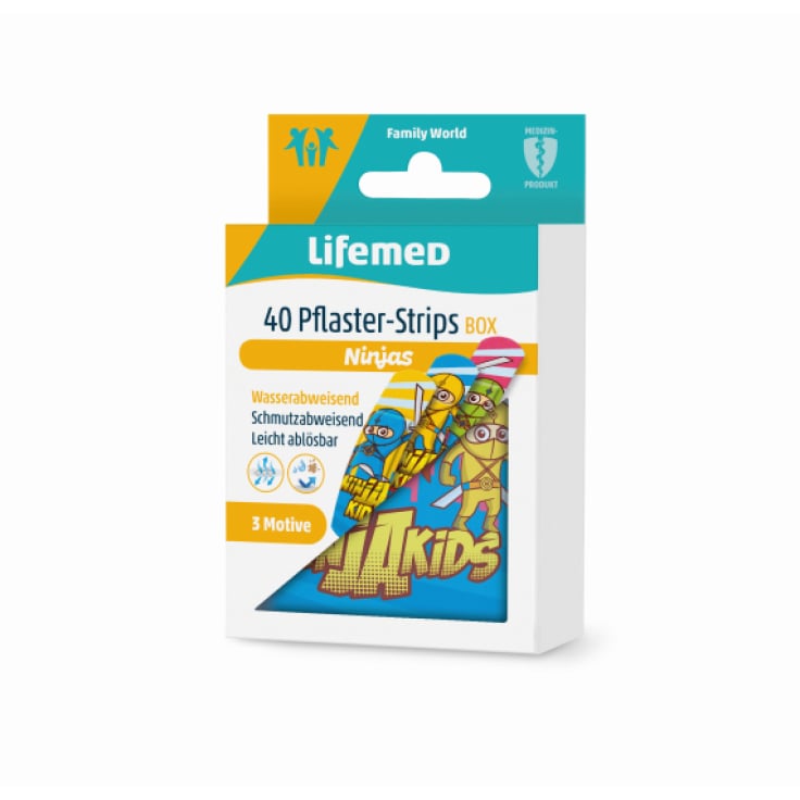 Lifemed Pflaster Strips Box kindgerechte Designs - 5,6 cm x 1,9 cm