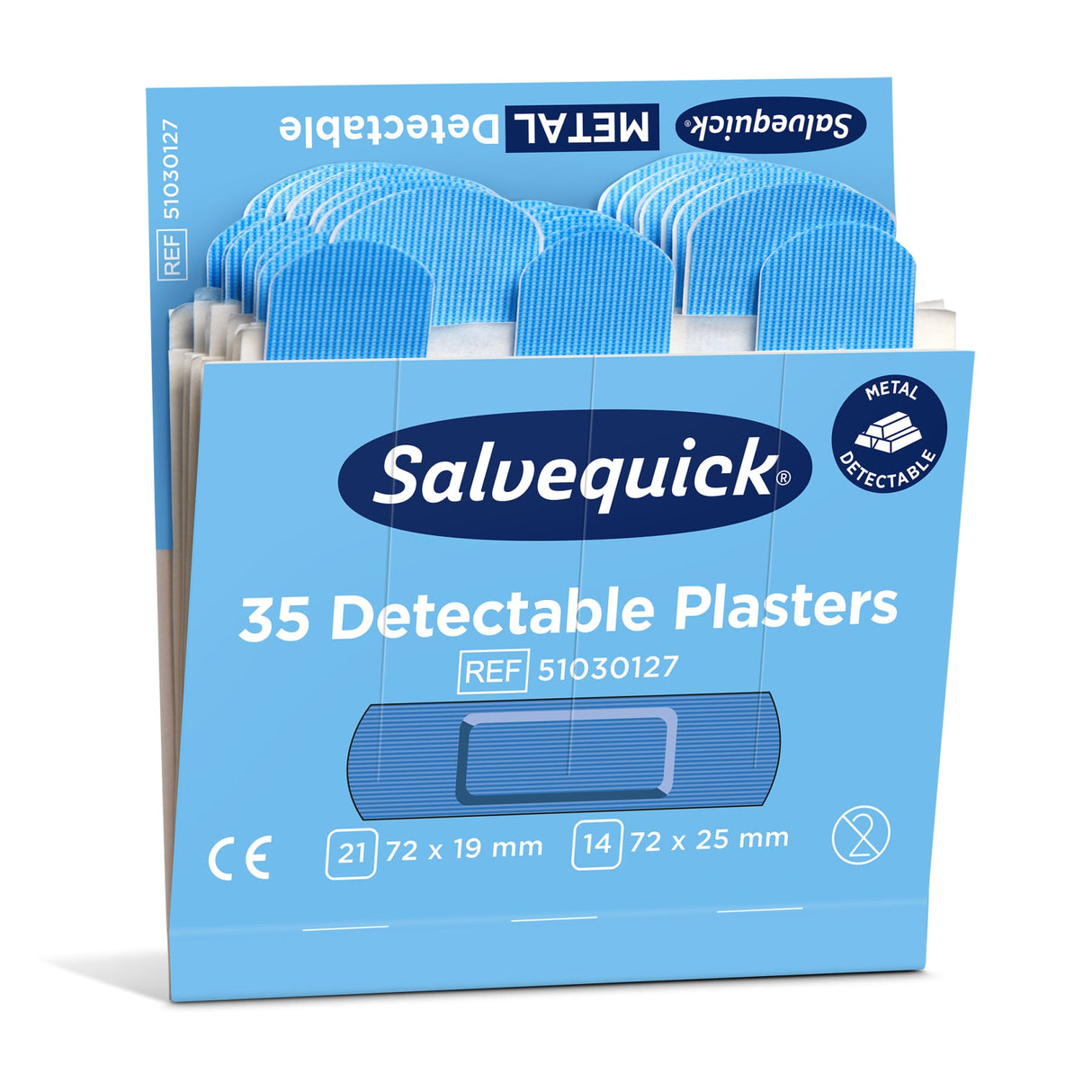 Cederroth Salvequick Blue Detectable Pflastermix für die Lebensmittelbranche – Ansicht 2