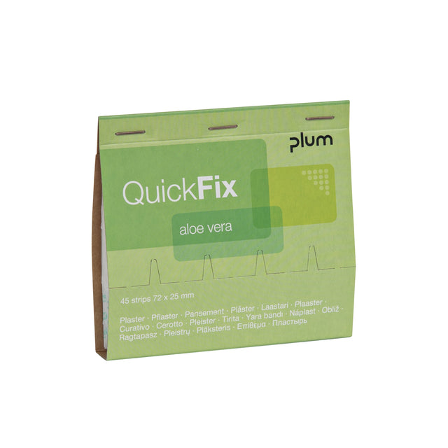 Plum QuickFix Aloe Vera Refill Pflaster – mit Aloe Vera, luftdurchlässig, 2,5 x 7,2 cm