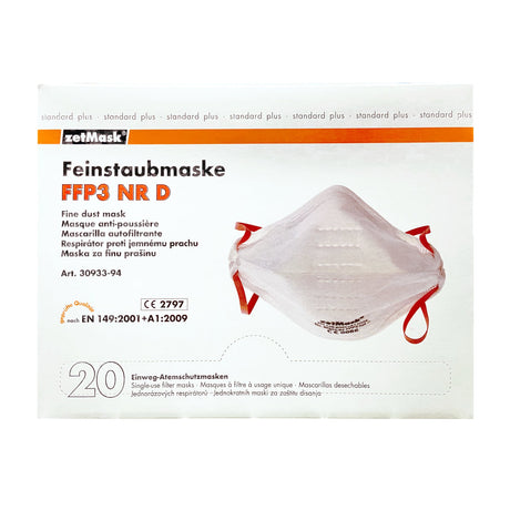 zetMask FFP3 Feinstaubfiltermaske ohne Ausatemventil, mit gepolstertem Nasenbereich – Ansicht 4