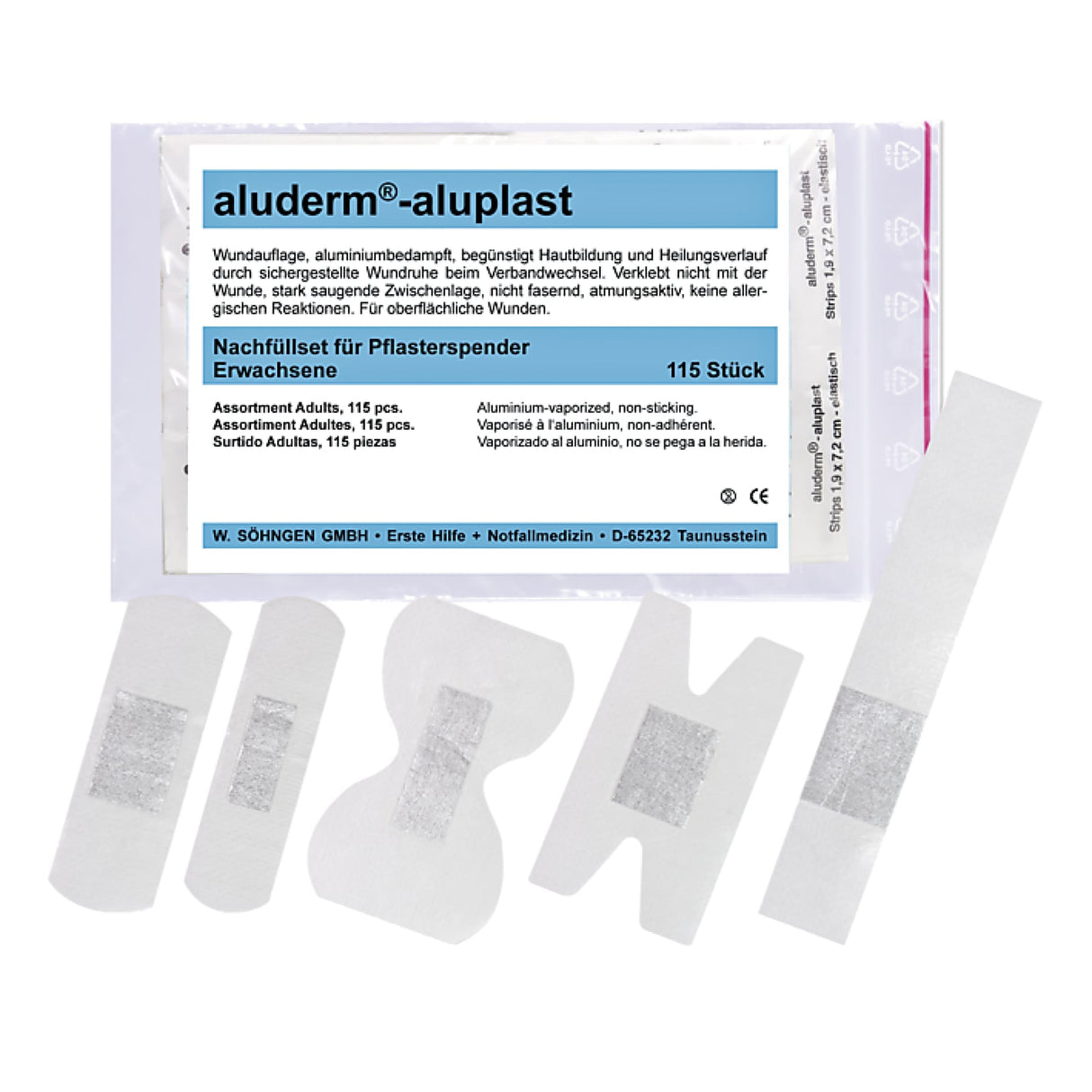Söhngen Nachfüllset Pflasterspender aluderm-aluplast, 115-teilig