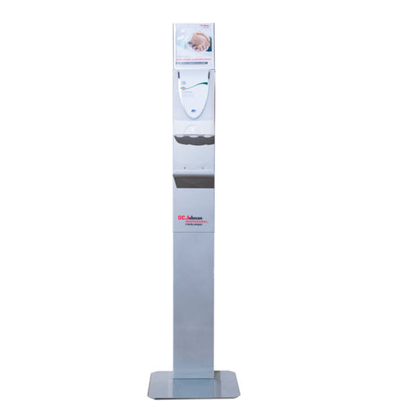 STOKO Spendersäule Silber mit Auffangschale, ohne Spender