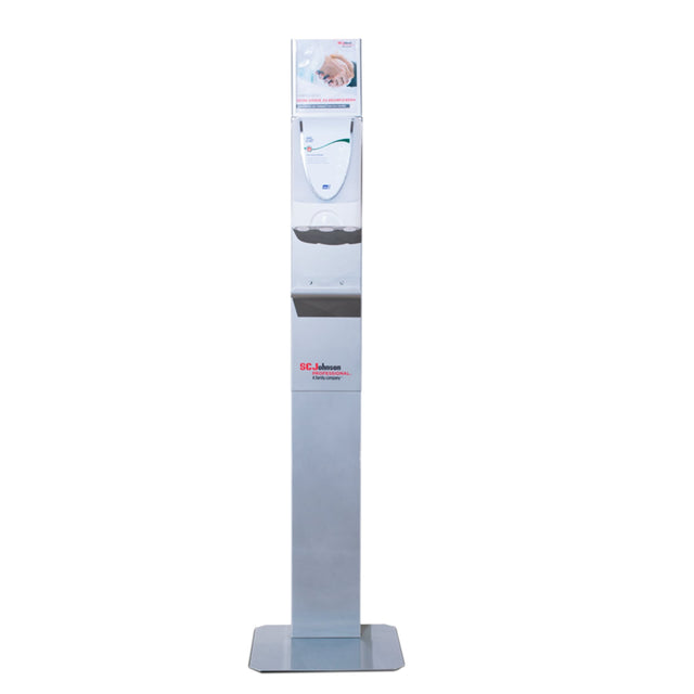 STOKO Spendersäule Silber mit Auffangschale, ohne Spender