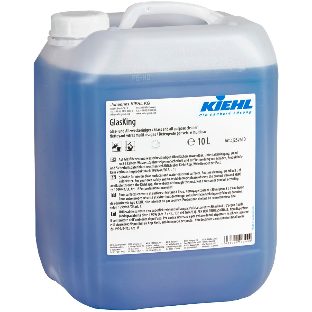Kiehl GlasKing Glasreiniger – 10 Liter - Kanister