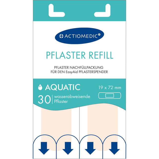 Actiomedic EasyAid AQUATIC Pflasterstrips, 19 x 72 mm – wasserabweisend für empfindliche Haut