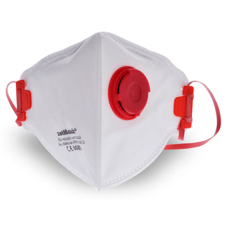 zetMask FFP2 Feinstaubfiltermaske mit Ausatemventil, flach faltbar mit Nasenpolster – Ansicht 3