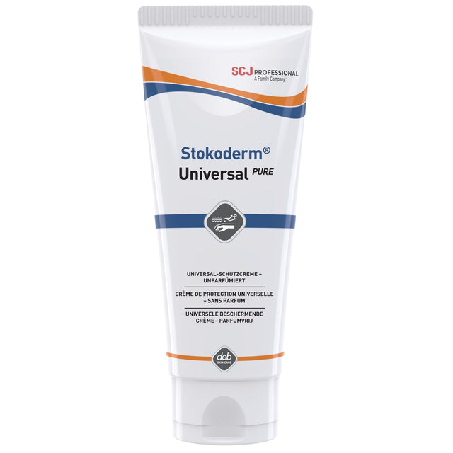 Stokoderm UNIVERSAL PURE Hautschutzcreme, silikonfrei – Dreifachschutz unter Handschuhen