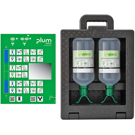 Plum Augendusche Notfallstation iBox2 DUO mit 2 x 1,0 Liter NaCl-Augenspüllösung – Ansicht 2