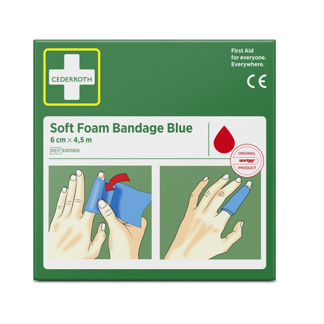 Cederroth Fingerverband Soft Foam, selbstklebend, 6 cm x 4,5 m – Blau – Ansicht 6