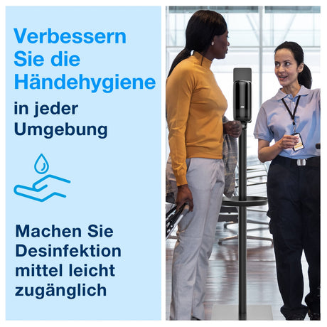 Tork Desinfektionssäule für Händedesinfektion, freistehend, schwarz, S1 – Ansicht 4