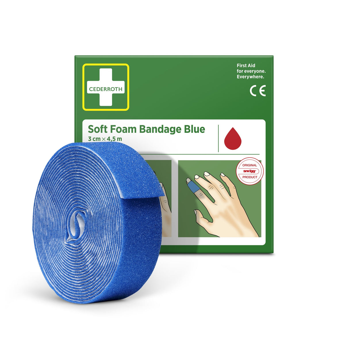 Cederroth Fingerverband Soft Foam, selbstklebend, 3 cm x 4,5 m – Blau – Ansicht 5