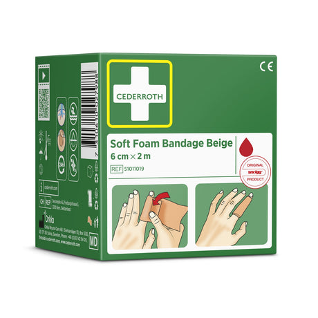 Cederroth Fingerverband Soft Foam, selbstklebend, 6 cm x 2 m – Beige – Ansicht 3