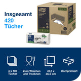 Tork Extra Starke Reinigungstücher W4, 1-lagig, weiß – 105 Tücher/Packung, reißfest – Ansicht 2