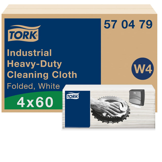 Tork Extra Starke Industrie Reinigungstücher W4, 1-lagig, weiß – 60 Tücher/Packung