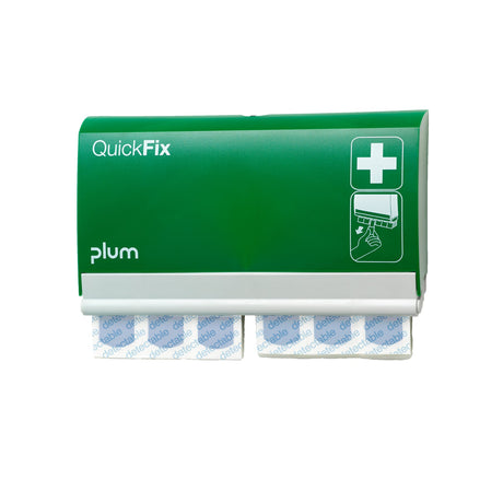 Plum QuickFix Pflasterspender Detectable – mit 90 blauen, metalldetektierbaren Pflastern