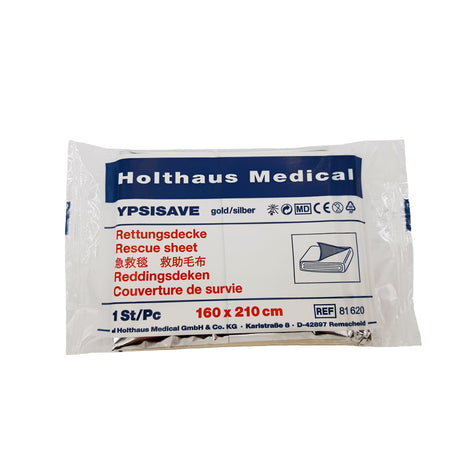 Holthaus Medical YPSISAVE Rettungsdecke gold/silber, mit Wärmereflexion