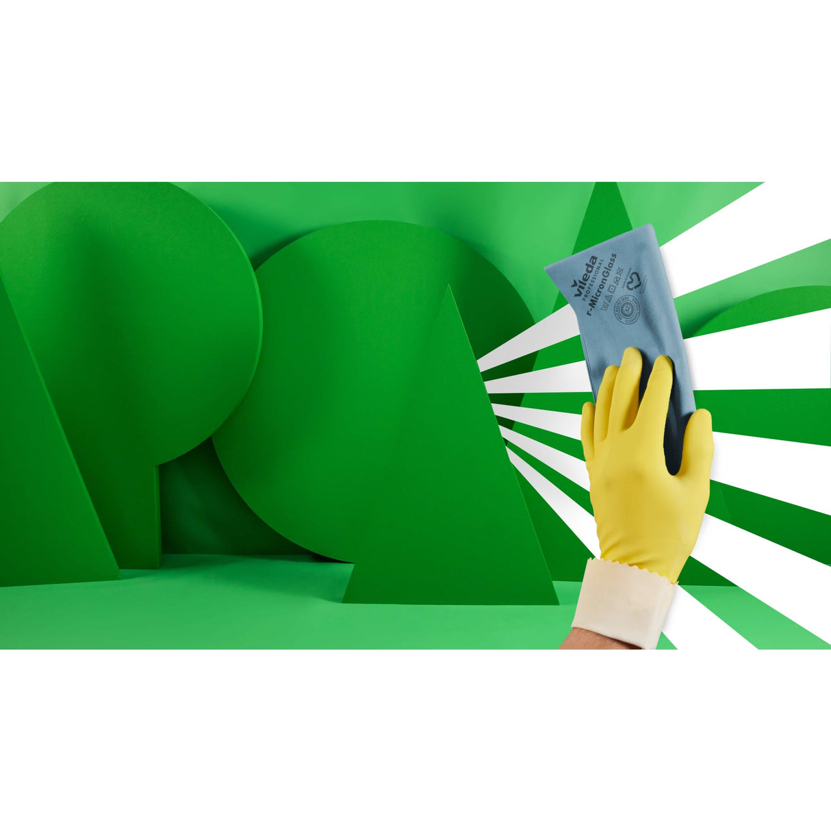 Vileda Professional r-MicronGlass Glastuch – Recyceltes Poliertuch für Gläser und Glasflächen – Ansicht 2