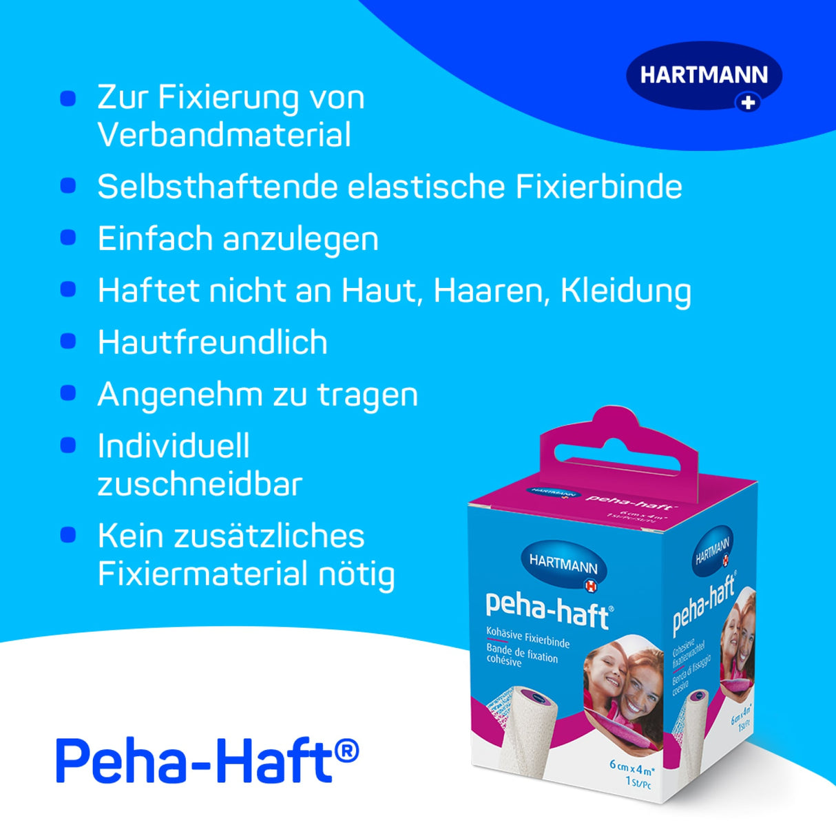 Hartmann Peha-haft Fixierbinde 6 cm x 4 m, selbsthaftend, latexfrei – Abbildung 3