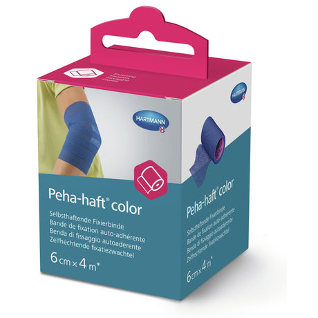Hartmann Peha-haft elastische Binde 6 cm x 4 m, selbsthaftend, blau – Karton (20 Packungen)