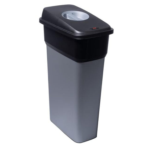 Vileda Professional Abfallbehälter Geo – Mülleimer in Edelstahloptik, 55 Liter