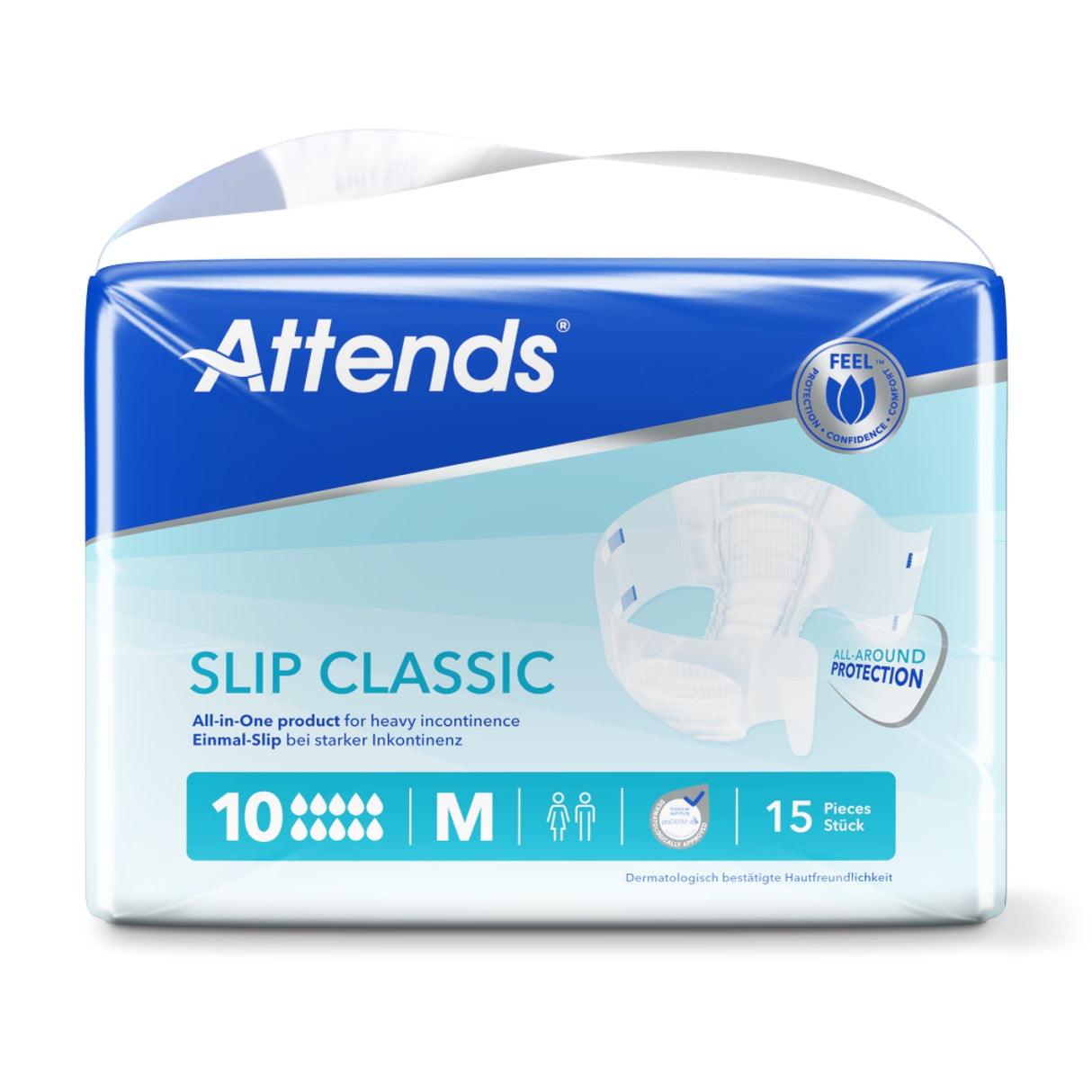 Attends Slip Classic 10 Inkontinenzhosen mit 4 Klett-Verschlüssen und extra großem Saugkissen – Ansicht 2