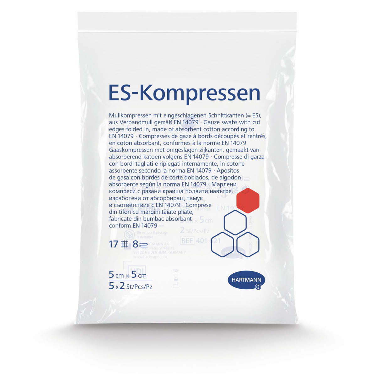 Hartmann ES-Kompressen steril 8-fach 5 x 5 cm – Karton, Ansicht 2