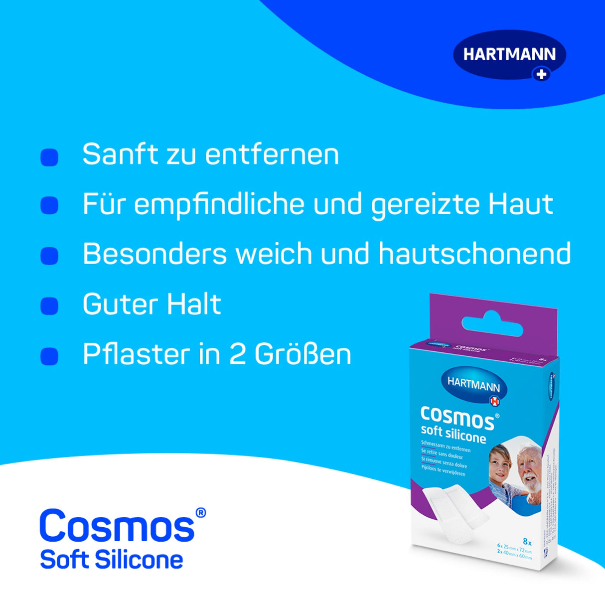 Hartmann Cosmos soft silicone Pflasterstrips, hautschonend – Ansicht 2