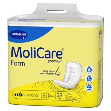 MoliCare Premium Form Inkontinenzvorlage, 3 Tropfen - 1 Karton = 4 Packungen à 32 Stück
