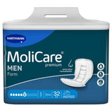 MoliCare Premium Form MEN Einlagen für Männer, 6 Tropfen - 1 Karton = 4 Packungen à 32 Stück