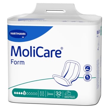 MoliCare Form Inkontinenzvorlage, 5 Tropfen - 1 Karton = 4 Packungen à 32 Stück