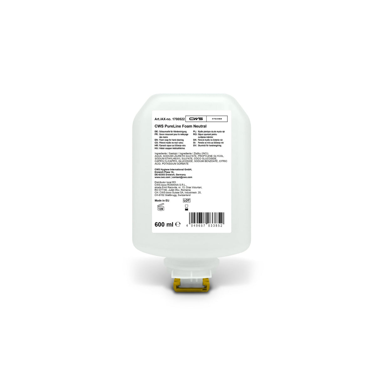 CWS PureLine Schaumseife, pH-hautneutral, dermatologisch getestet, frei von Erdöl – Ansicht 3