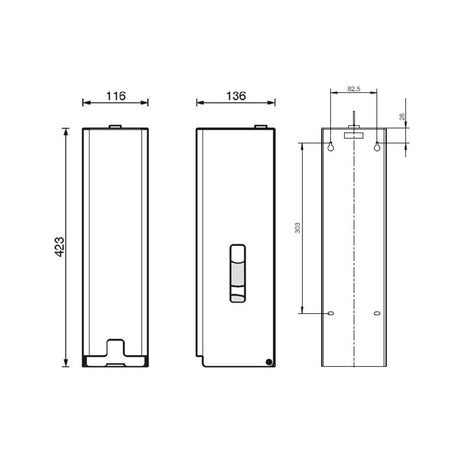 CWS ObjectLine Toilettenpapierspender für 3 Rollen, Edelstahl, mit Zylinderschloss – Ansicht 7