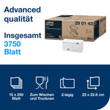 Tork Papierhandtücher H3 Advanced, 2-lagig, weiß – 23 x 22,6 cm – Ansicht 2